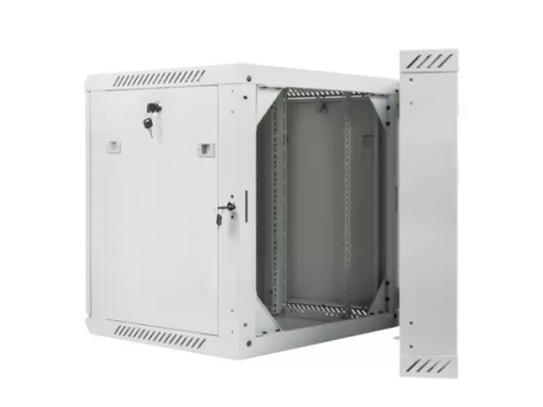 Lanberg WF02-6612-10S 19" 12U SZÉL:600mm MÉLY:600mm MAG:640mm lapraszerelt üvegajtós szürke kétrészes fali rack szekrény