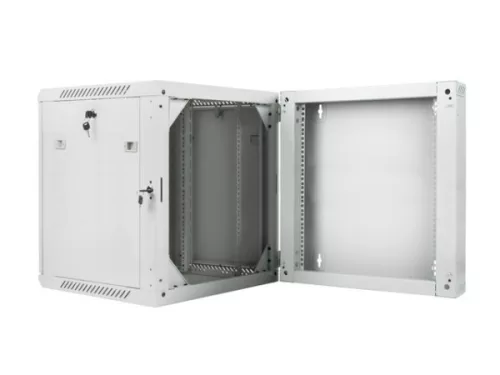 Lanberg WF02-6612-10S 19" 12U SZÉL:600mm MÉLY:600mm MAG:640mm lapraszerelt üvegajtós szürke kétrészes fali rack szekrény