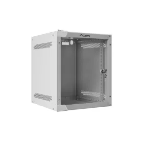  Lanberg WF10-2306-10S 10" 6U SZÉL:280mm MÉLY:310mm MAG:336mm lapraszerelt üvegajtós szürke fali rack szekrény